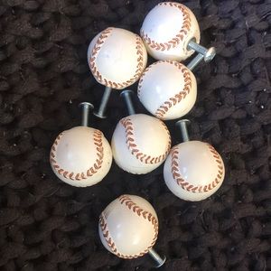 Baseball drawer knobs